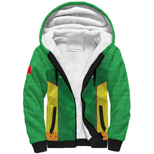 Senegal Basketball 2026 Custom Sherpa Hoodie Come On Lions African Pattern