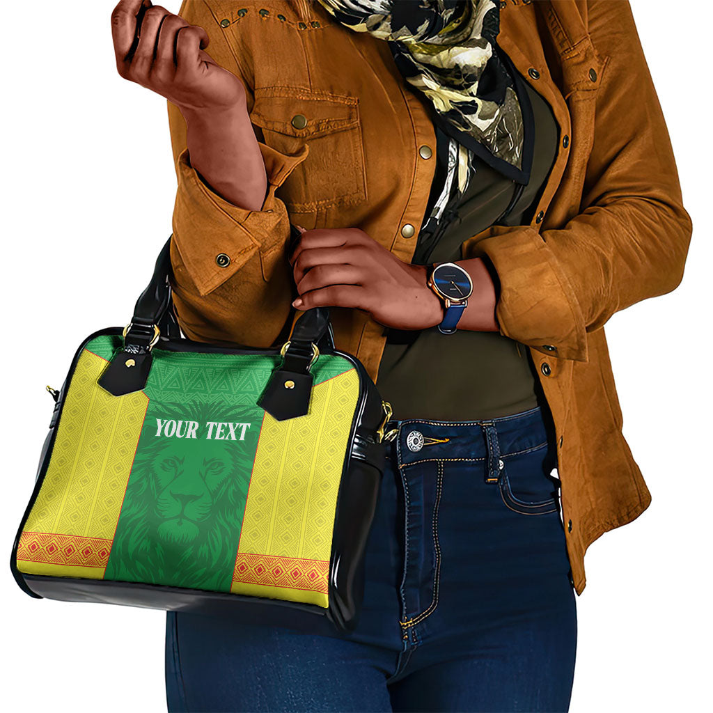 Senegal Basketball 2026 Custom Shoulder Handbag Come On Lions African Pattern