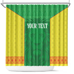 Senegal Basketball 2026 Custom Shower Curtain Come On Lions African Pattern