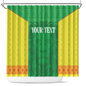 Senegal Basketball 2026 Custom Shower Curtain Come On Lions African Pattern
