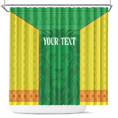 Senegal Basketball 2026 Custom Shower Curtain Come On Lions African Pattern
