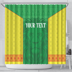 Senegal Basketball 2026 Custom Shower Curtain Come On Lions African Pattern