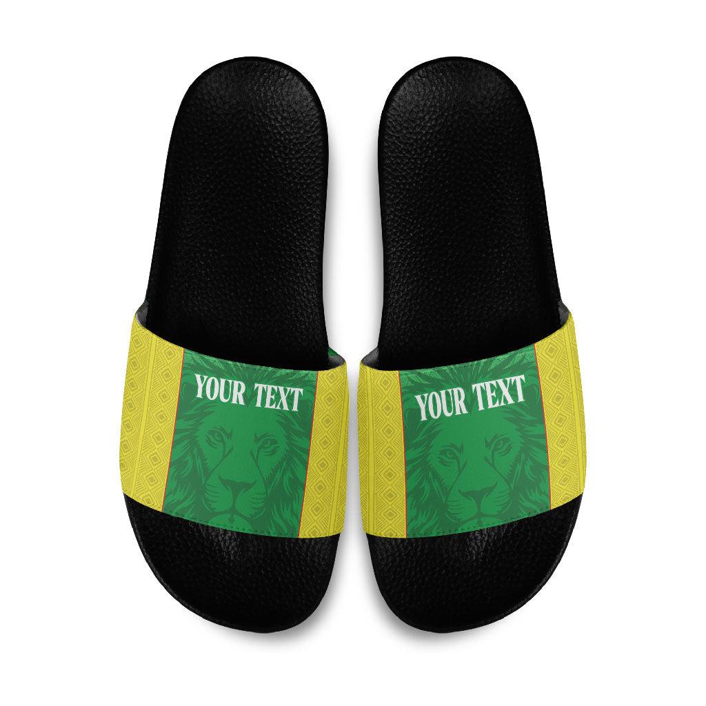 Senegal Basketball 2026 Custom Slide Sandals Come On Lions African Pattern