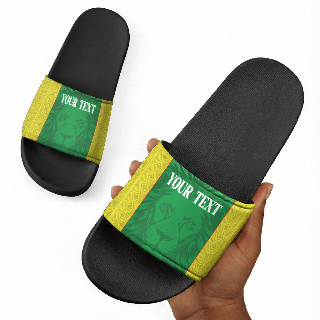 Senegal Basketball 2026 Custom Slide Sandals Come On Lions African Pattern