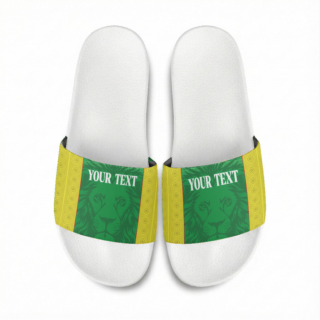 Senegal Basketball 2026 Custom Slide Sandals Come On Lions African Pattern
