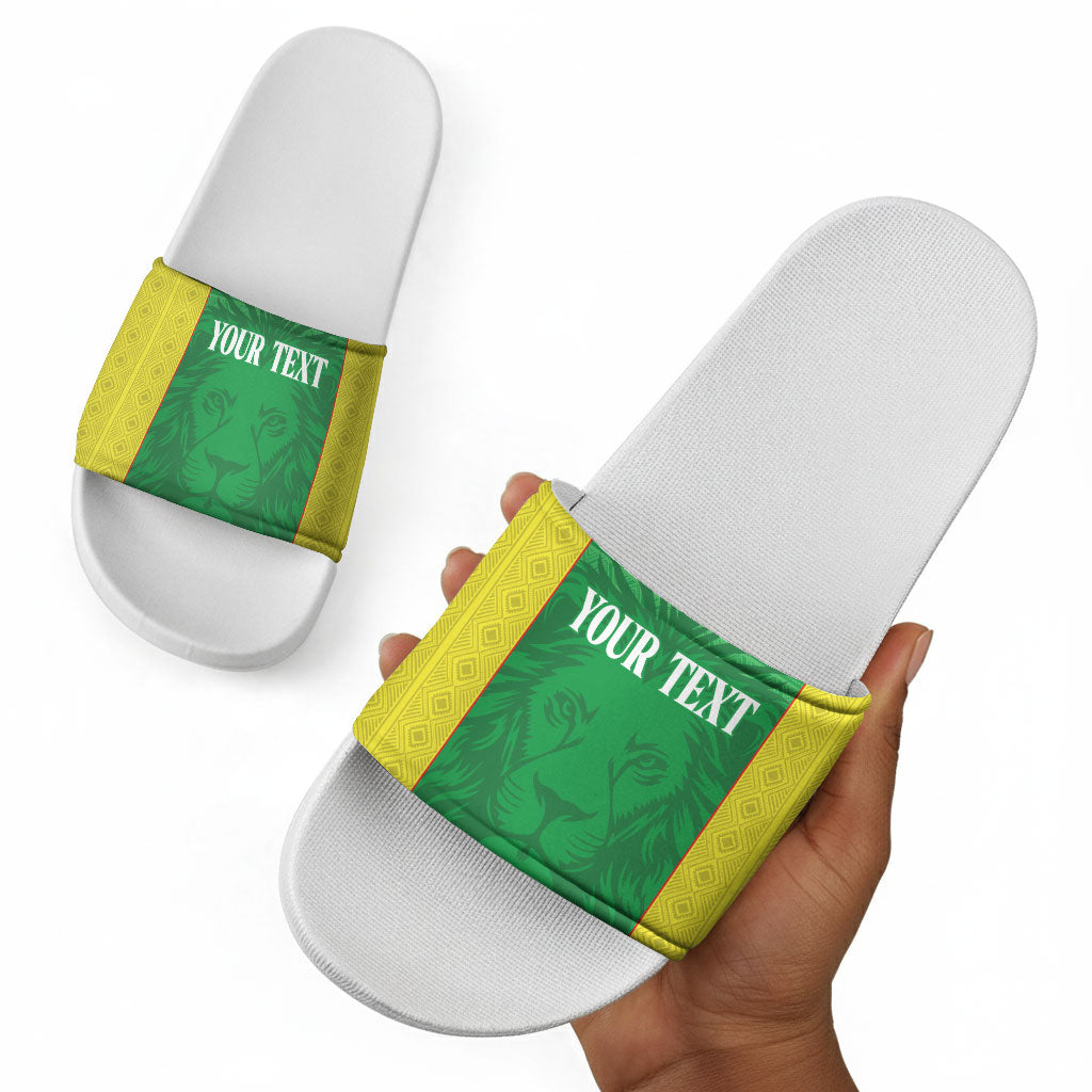 Senegal Basketball 2026 Custom Slide Sandals Come On Lions African Pattern