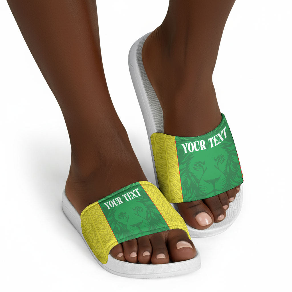Senegal Basketball 2026 Custom Slide Sandals Come On Lions African Pattern