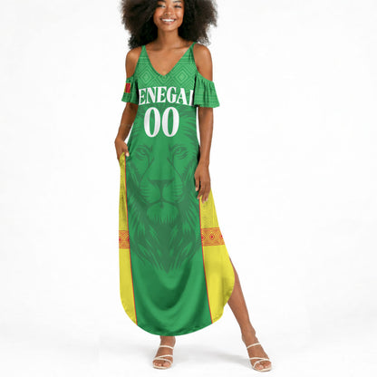 Senegal Basketball 2026 Custom Summer Maxi Dress Come On Lions African Pattern