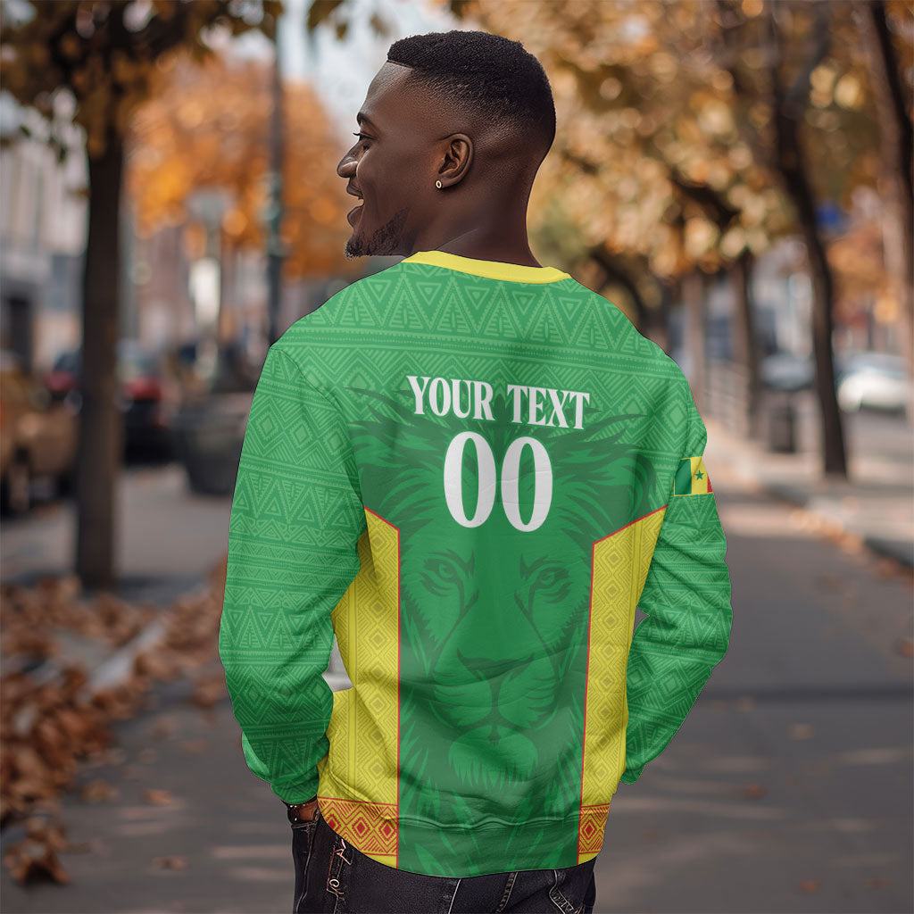 Senegal Basketball 2026 Custom Sweatshirt Come On Lions African Pattern