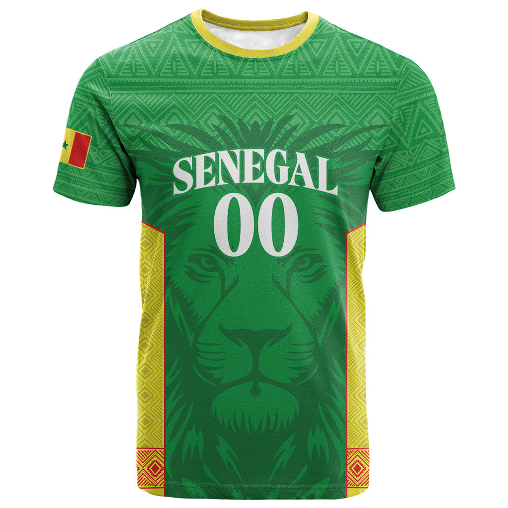 Senegal Basketball 2026 Custom T shirt Come On Lions African Pattern