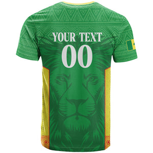 Senegal Basketball 2026 Custom T shirt Come On Lions African Pattern