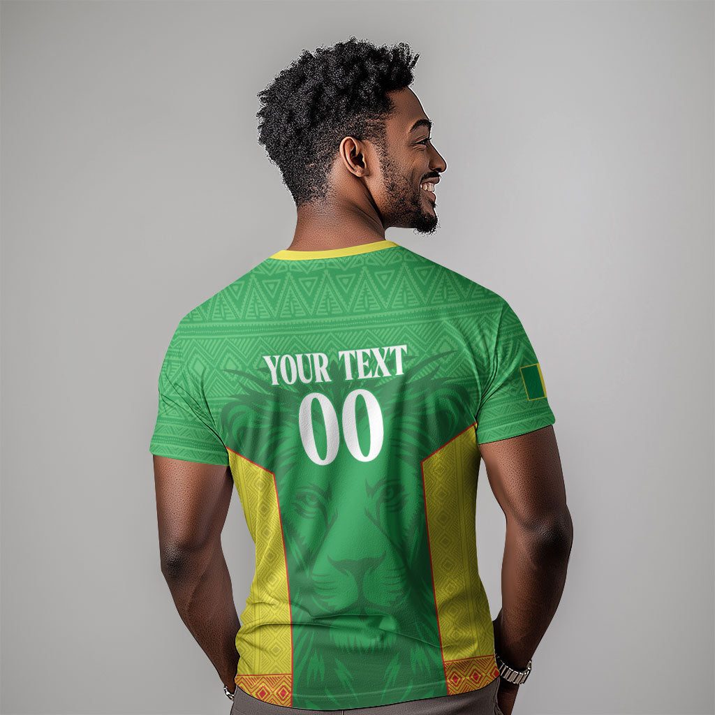 Senegal Basketball 2026 Custom T shirt Come On Lions African Pattern
