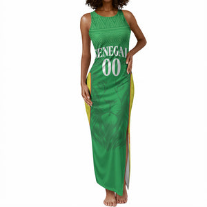 Senegal Basketball 2026 Custom Tank Maxi Dress Come On Lions African Pattern