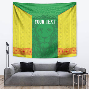 Senegal Basketball 2026 Custom Tapestry Come On Lions African Pattern