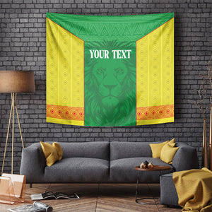 Senegal Basketball 2026 Custom Tapestry Come On Lions African Pattern
