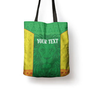 Senegal Basketball 2026 Custom Tote Bag Come On Lions African Pattern