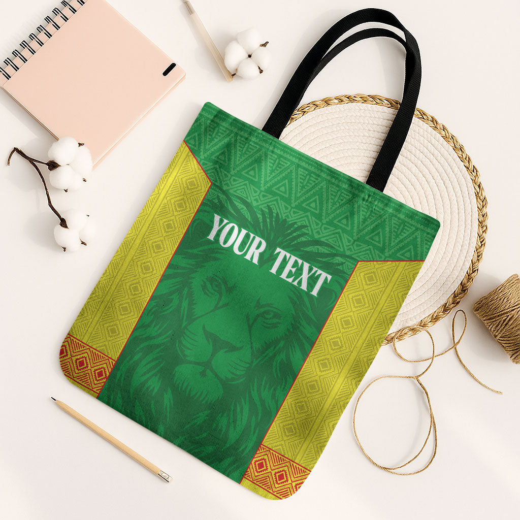 Senegal Basketball 2026 Custom Tote Bag Come On Lions African Pattern
