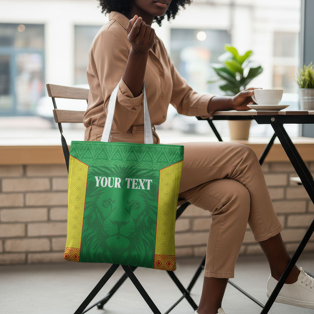 Senegal Basketball 2026 Custom Tote Bag Come On Lions African Pattern