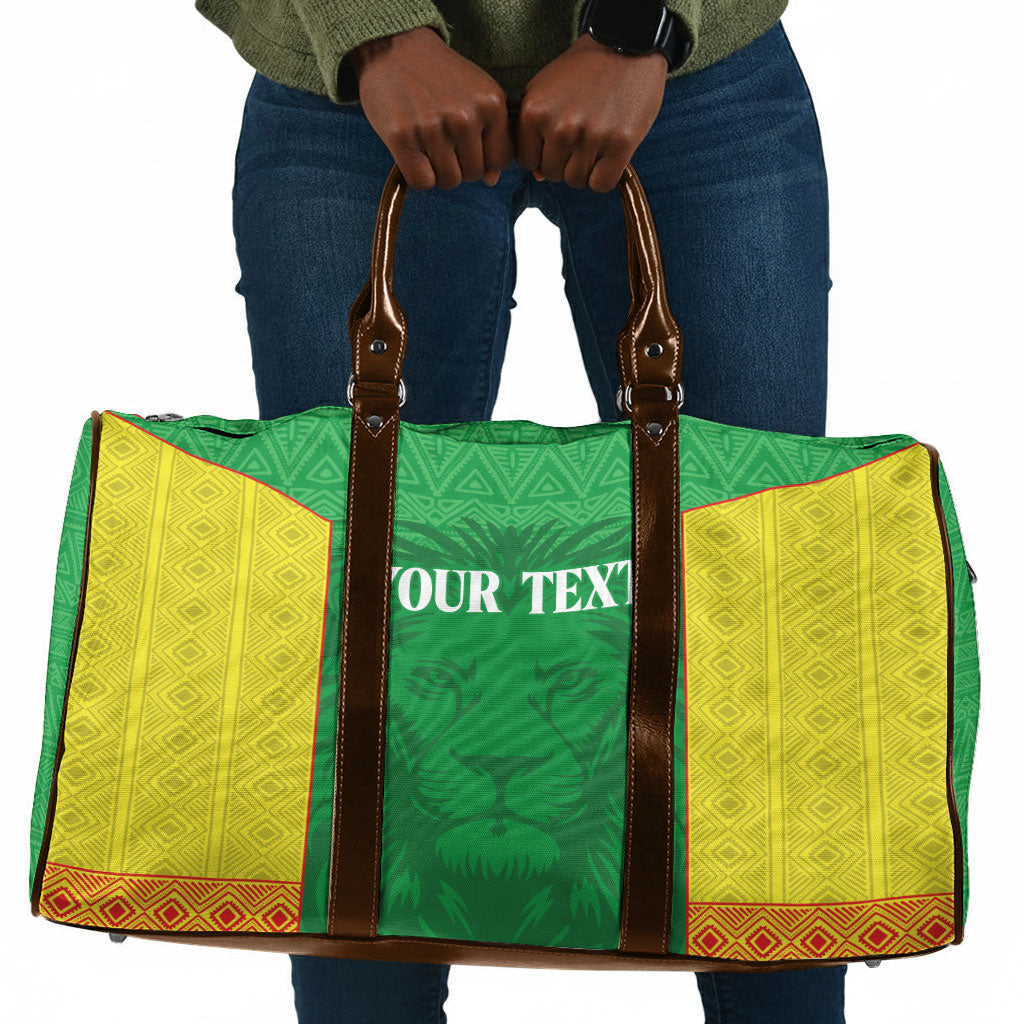 Senegal Basketball 2026 Custom Travel Bag Come On Lions African Pattern