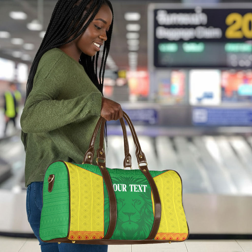 Senegal Basketball 2026 Custom Travel Bag Come On Lions African Pattern