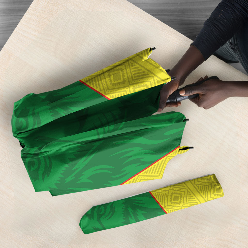 Senegal Basketball 2026 Custom Umbrella Come On Lions African Pattern