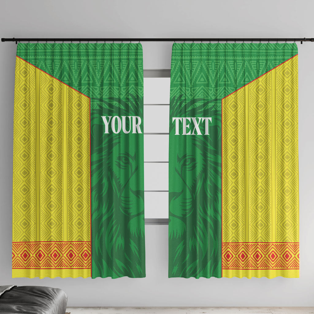 Senegal Basketball 2026 Custom Window Curtain Come On Lions African Pattern