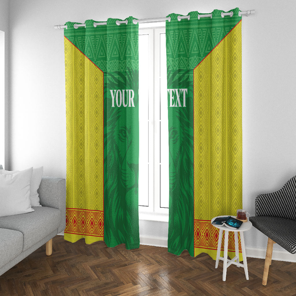 Senegal Basketball 2026 Custom Window Curtain Come On Lions African Pattern