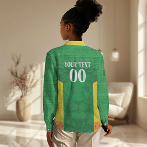 Senegal Basketball 2026 Custom Women Casual Shirt Come On Lions African Pattern