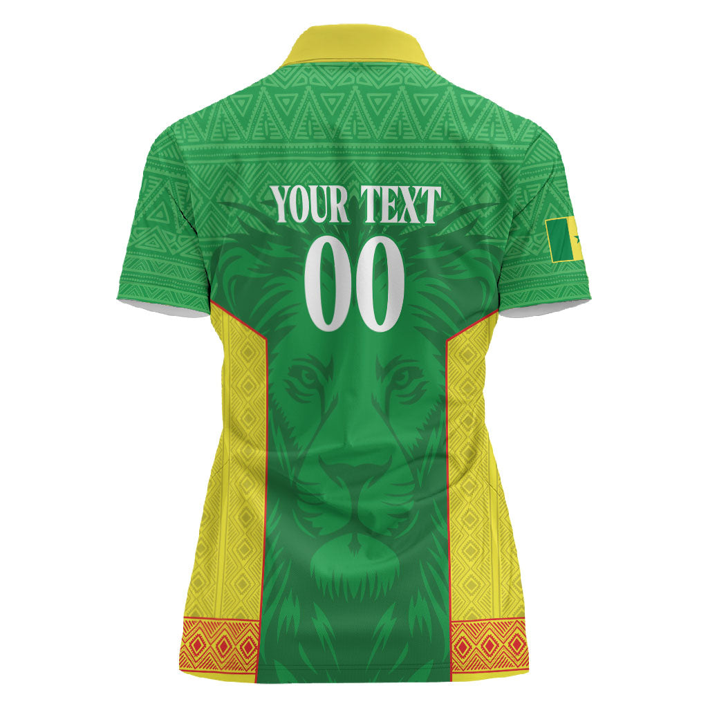 Senegal Basketball 2026 Custom Women Polo Shirt Come On Lions African Pattern