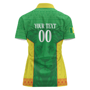 Senegal Basketball 2026 Custom Women Polo Shirt Come On Lions African Pattern