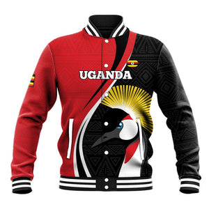 Afro Uganda Rugby Custom Baseball Jacket Go Cranes - African Pattern