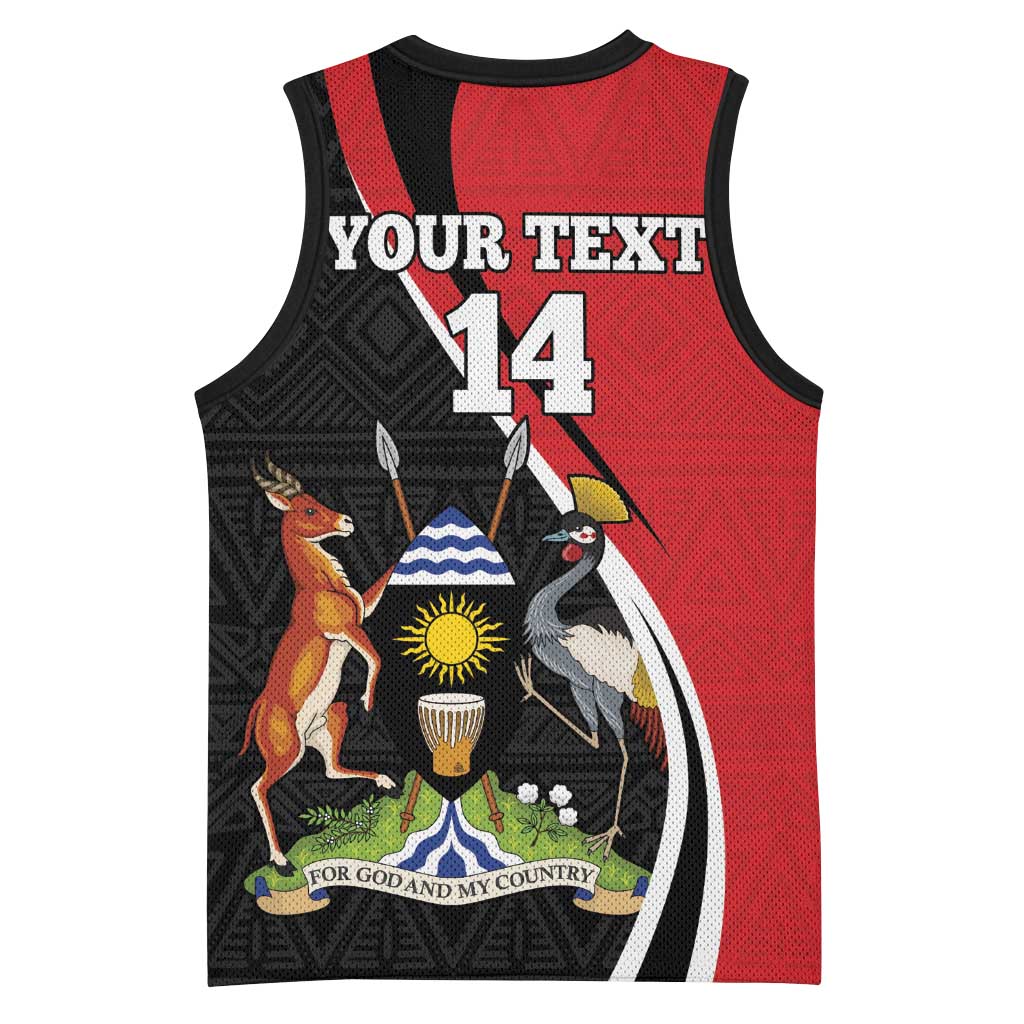 Afro Uganda Rugby Custom Basketball Jersey Go Cranes - African Pattern LT14