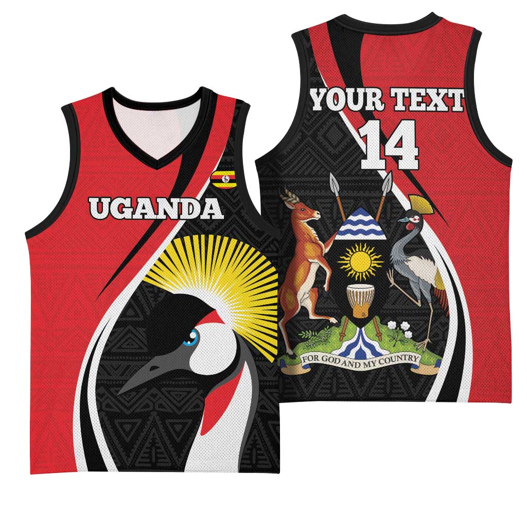 Afro Uganda Rugby Custom Basketball Jersey Go Cranes - African Pattern LT14