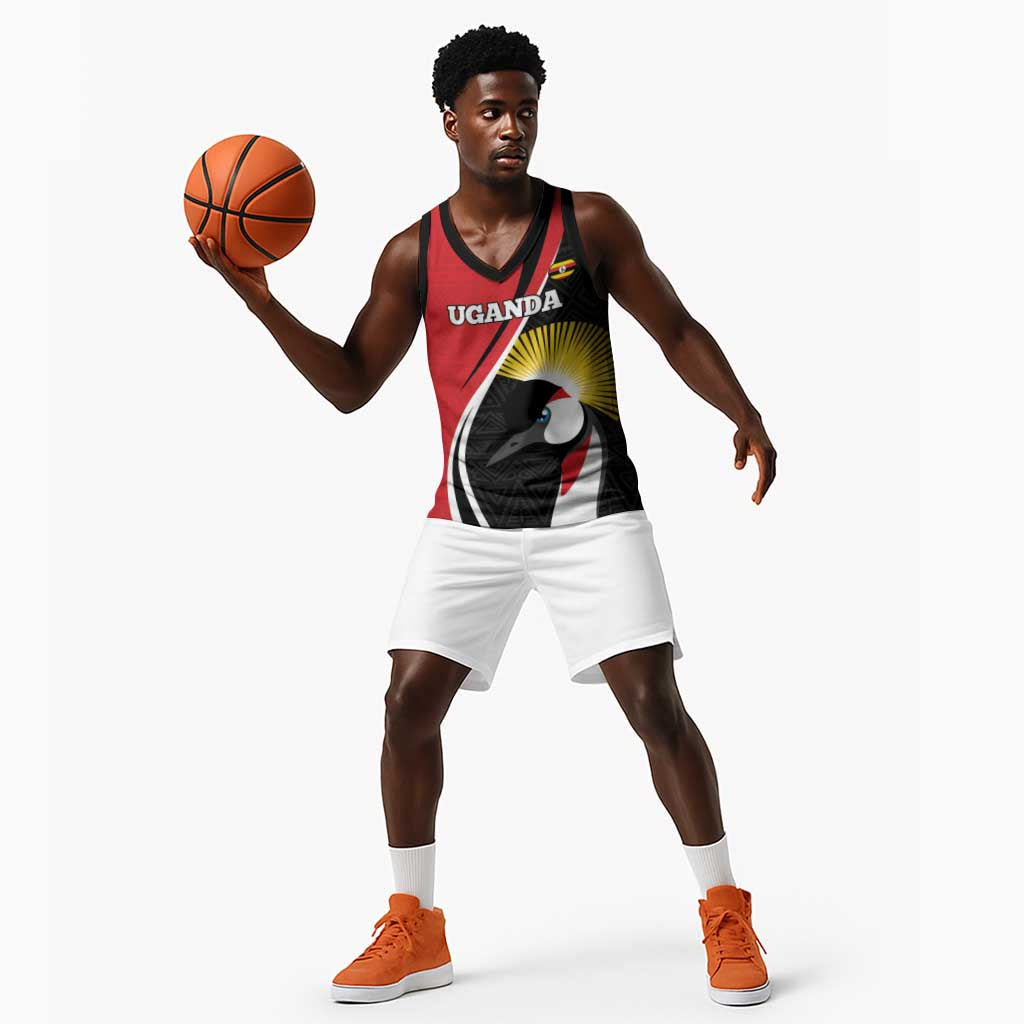 Afro Uganda Rugby Custom Basketball Jersey Go Cranes - African Pattern LT14