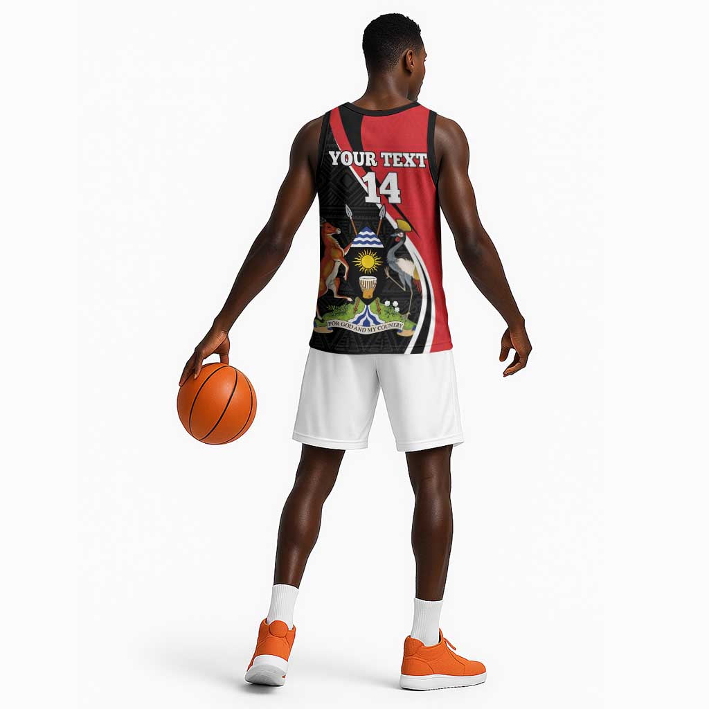 Afro Uganda Rugby Custom Basketball Jersey Go Cranes - African Pattern LT14