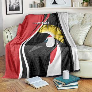 Afro Uganda Rugby Custom Blanket Go Cranes - African Pattern