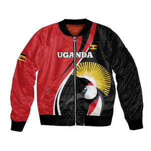 Afro Uganda Rugby Custom Bomber Jacket Go Cranes - African Pattern