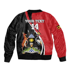 Afro Uganda Rugby Custom Bomber Jacket Go Cranes - African Pattern