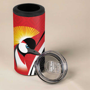 Afro Uganda Rugby Custom 4 in 1 Can Cooler Tumbler Go Cranes - African Pattern