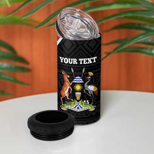 Afro Uganda Rugby Custom 4 in 1 Can Cooler Tumbler Go Cranes - African Pattern