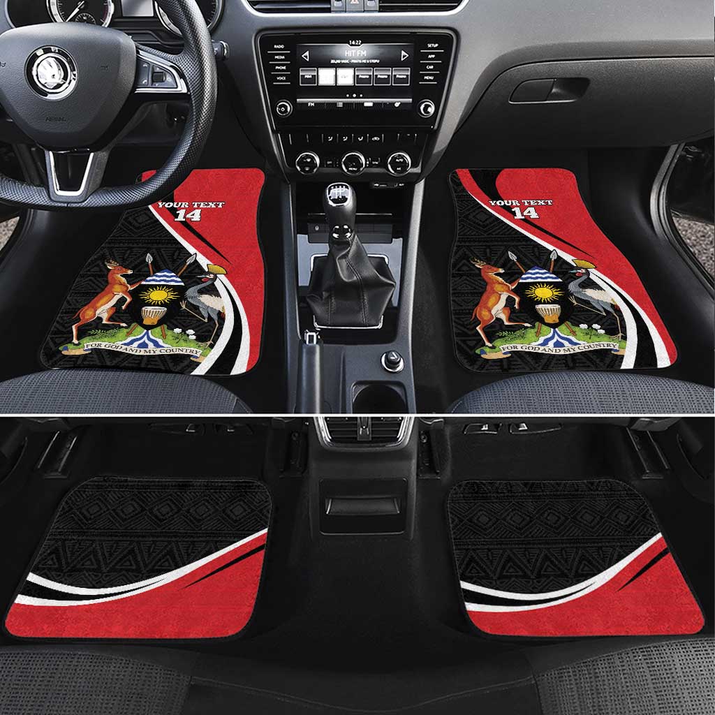 Afro Uganda Rugby Custom Car Mats Go Cranes - African Pattern