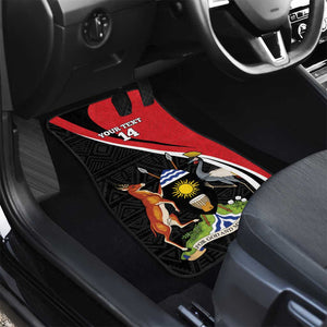 Afro Uganda Rugby Custom Car Mats Go Cranes - African Pattern