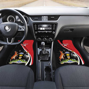 Afro Uganda Rugby Custom Car Mats Go Cranes - African Pattern