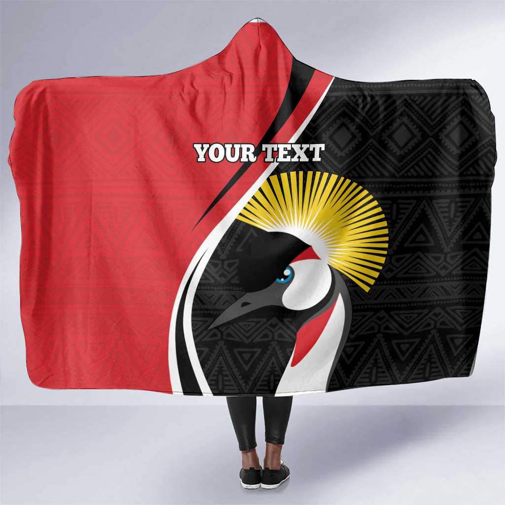 Afro Uganda Rugby Custom Hooded Blanket Go Cranes - African Pattern