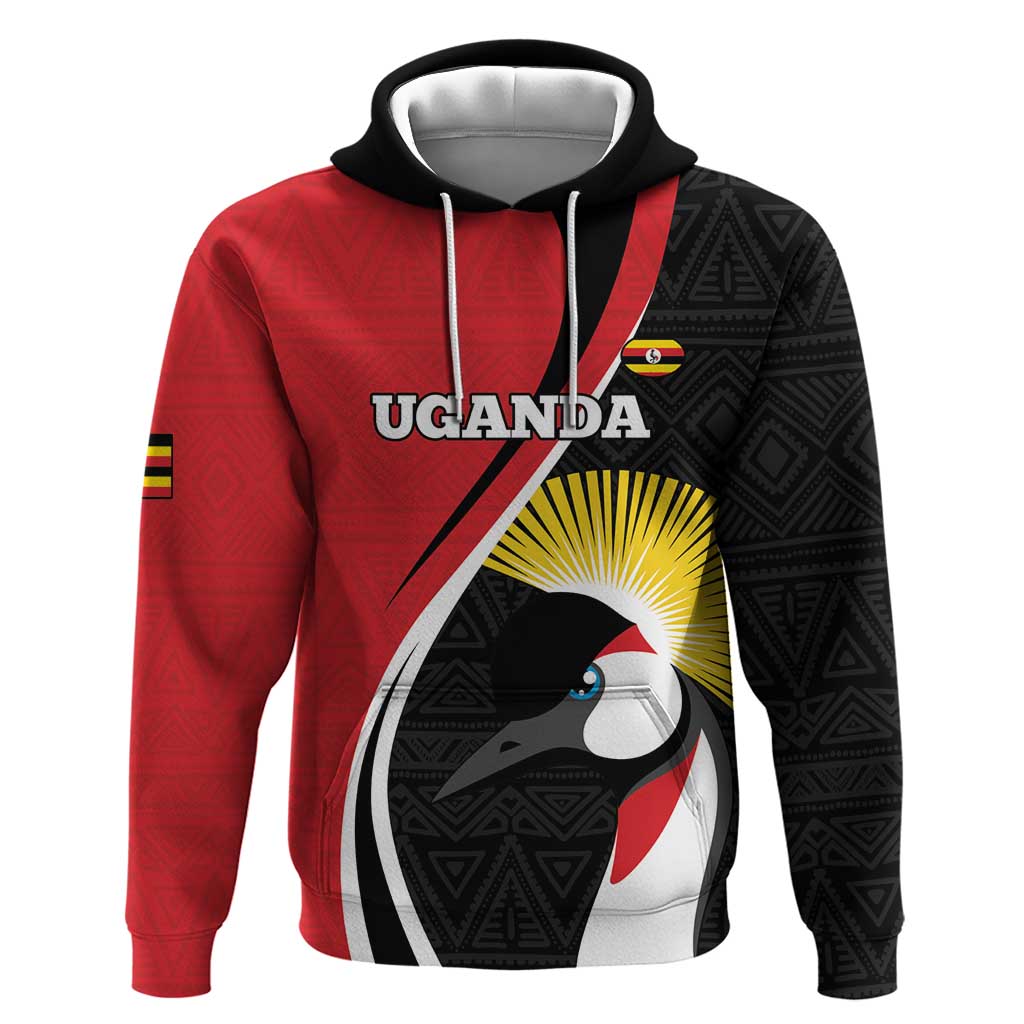 Afro Uganda Rugby Custom Hoodie Go Cranes - African Pattern