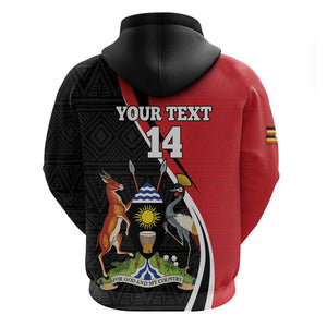 Afro Uganda Rugby Custom Hoodie Go Cranes - African Pattern