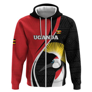 Afro Uganda Rugby Custom Hoodie Go Cranes - African Pattern