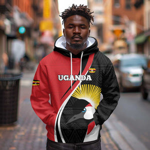 Afro Uganda Rugby Custom Hoodie Go Cranes - African Pattern