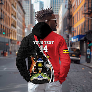 Afro Uganda Rugby Custom Hoodie Go Cranes - African Pattern