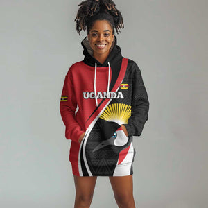 Afro Uganda Rugby Custom Hoodie Dress Go Cranes - African Pattern